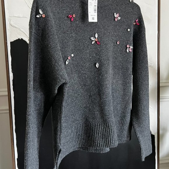 Reitmans Long-Sleeve Crew-Neck Sweater with Jewel Embellishments - Size Small - Picture 7 of 7